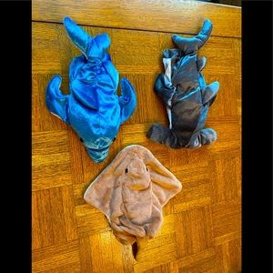 Dream Ocean Puppets Dolphin-Hammer Head Shark-Stingray 3 in the Set! 🌊🐬